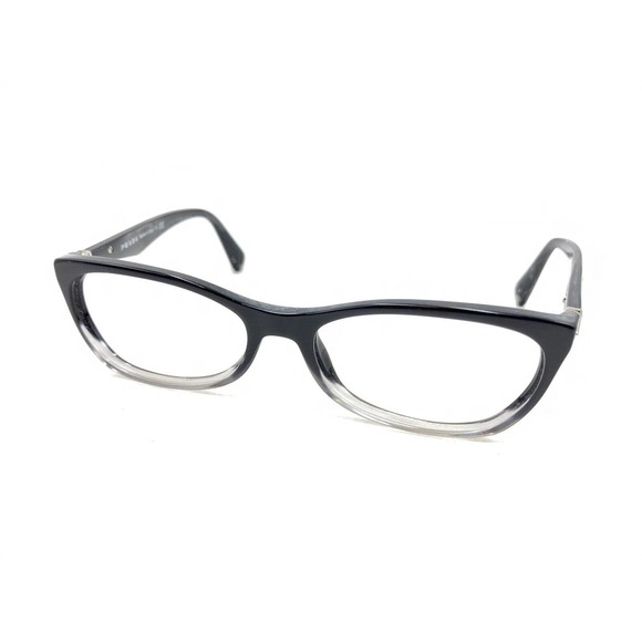 Prada VPR 15P ZYY-1O1 Black Clear Fade Cat Eye Eyeglasses Frames 53-16 135 Italy - Picture 8 of 12